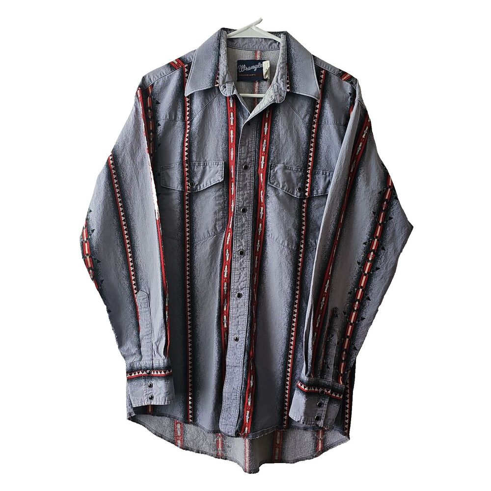 Vintage 90s Wrangler Retro Brushpopper Long Sleeve Striped Western Men's Size M